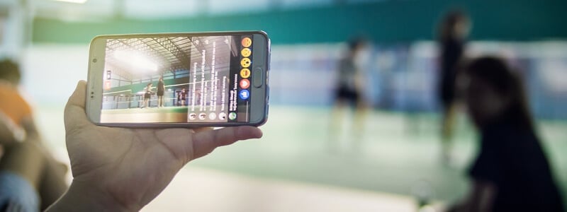 Social media being used at an event