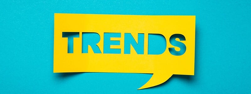 Trends cut into paper