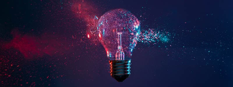 A lighbulb exploding