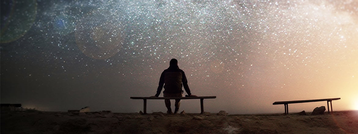 Person sitting on a bench