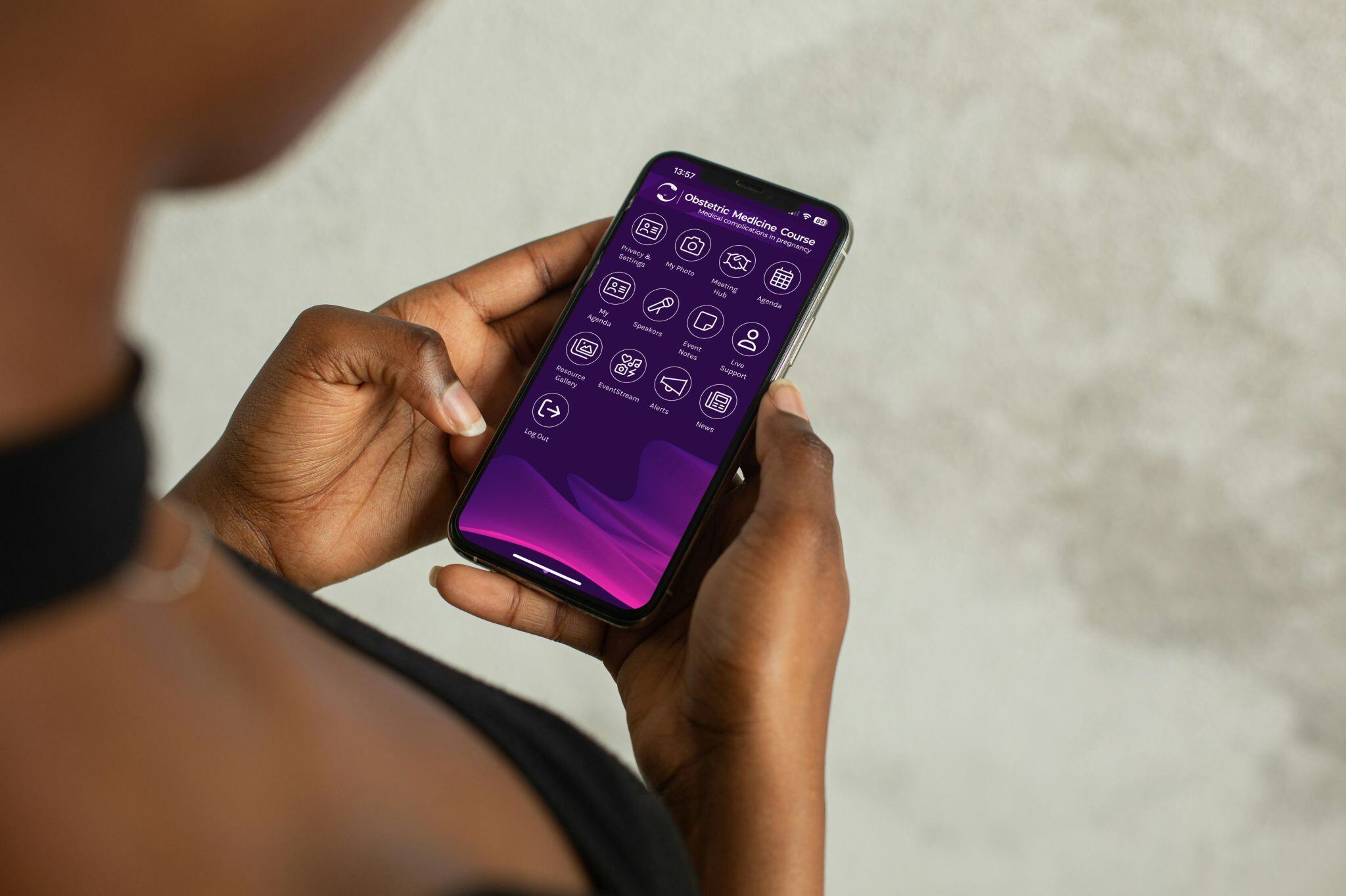 Mobile app being used at event