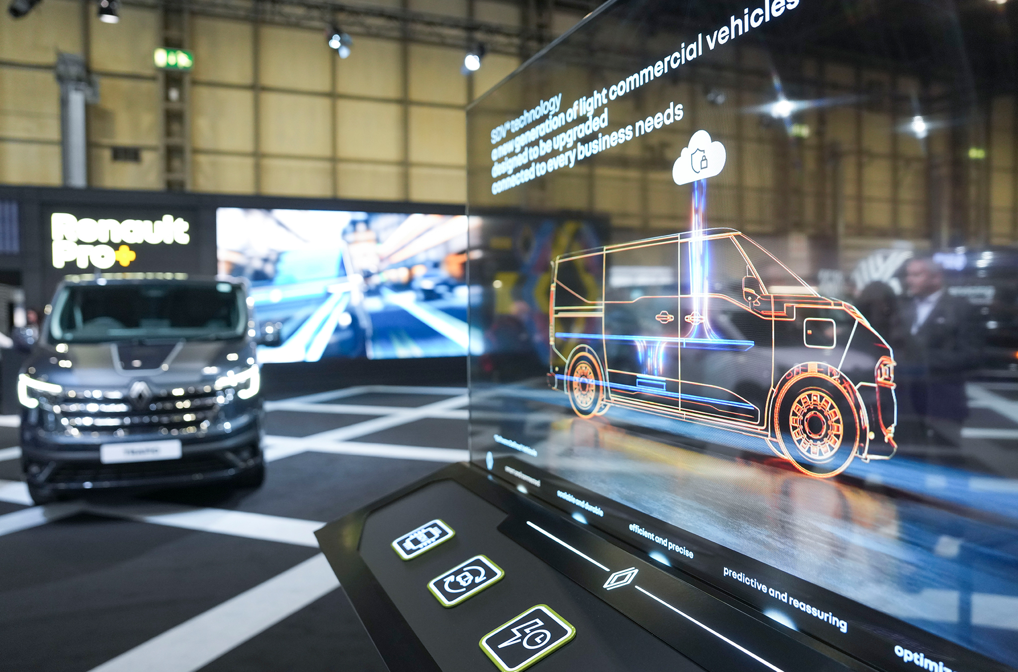 Digital tech on the stand at the CV Show with Renault