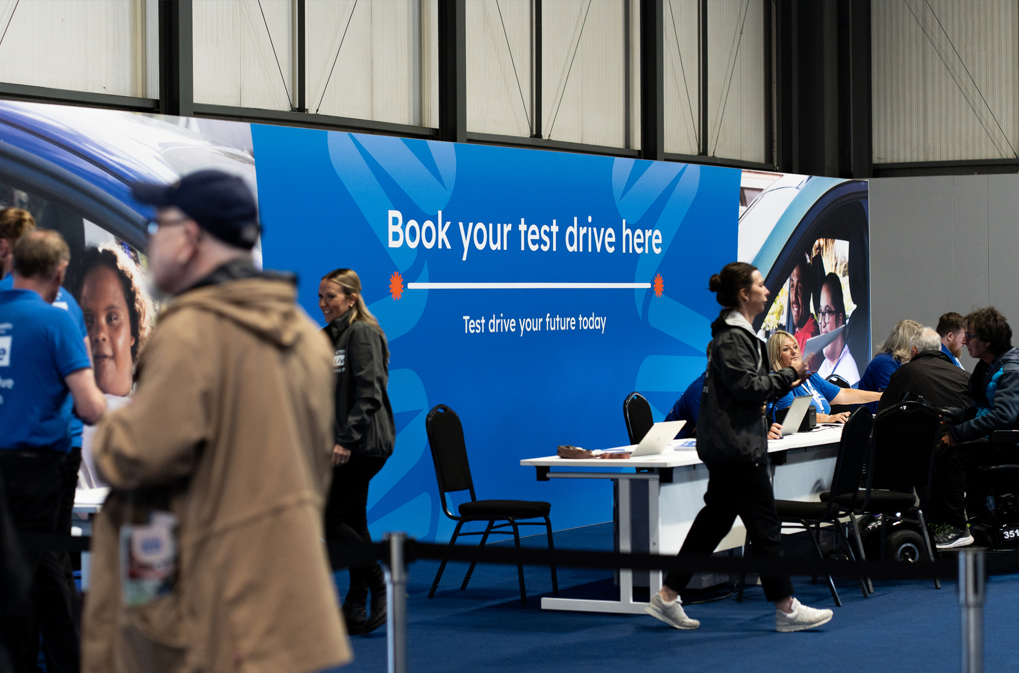 The test drive booking desk at an event
